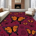 thumbnail image 1 of ODIKA 6'x9' Machine Washable Non-Slip Area Rug, Haunted Garden High Traffic Rug, Burgundy, 385002, 1 of 7