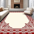 thumbnail image 1 of ODIKA 6'x9' Machine Washable Non-Slip Area Rug, Heritage Artisan Tapestry Walkway Treasure High Traffic Rug with Pad, Red, 663147, 1 of 8