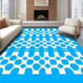 thumbnail image 1 of ODIKA 6'x9' Machine Washable Non-Slip Area Rug, Hexagonal Honeycomb Design Floor with Abstract Contemporary Style High Traffic Rug with Pad, Blue, 590424, 1 of 8