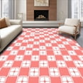 thumbnail image 1 of ODIKA 6'x9' Machine Washable Non-Slip Area Rug, Hexagonal Honeycomb Mosaic with Contemporary Grid Layout High Traffic Rug with Pad, Pink, 447653, 1 of 8