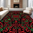 thumbnail image 1 of ODIKA 6'x9' Machine Washable Non-Slip Area Rug, Holiday Festive Marine Creature Latch Hook with Intricate Scales High Traffic Rug, Red, 743513, 1 of 7