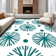 thumbnail image 1 of ODIKA 6'x9' Machine Washable Non-Slip Area Rug, Holiday Frosted Flurry Starburst Motif Decorative High Traffic Rug with Pad, Blue, 622780, 1 of 8