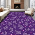 thumbnail image 1 of ODIKA 6'x9' Machine Washable Non-Slip Area Rug, Holly Berry Branch Christmas Botanical Holiday Design High Traffic Rug, Purple, 626330, 1 of 7