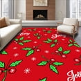 thumbnail image 1 of ODIKA 6'x9' Machine Washable Non-Slip Area Rug, Holly Jolly Festive Yuletide Hearth Welcome High Traffic Rug, Red, 651475, 1 of 7