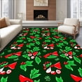thumbnail image 1 of ODIKA 6'x9' Machine Washable Non-Slip Area Rug, Holly Wreath Christmas with Festive Bow Accents High Traffic Rug, Green, 733198, 1 of 7