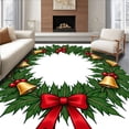 thumbnail image 1 of ODIKA 6'x9' Machine Washable Non-Slip Area Rug, Holly Wreath Punch Needle Embroidery Kit with Festive Bell Motifs High Traffic Rug with Pad, Green, 746901, 1 of 8