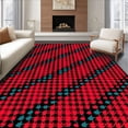 thumbnail image 1 of ODIKA 6'x9' Machine Washable Non-Slip Area Rug, Houndstooth with Classic Elegance High Traffic Rug, Red, 610511, 1 of 5