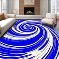 thumbnail image 1 of ODIKA 6'x9' Machine Washable Non-Slip Area Rug, Hurricane Spiral Storm Design Athletic Fan with Dynamic Swirl Motifs High Traffic Rug with Pad, Blue, 669978, 1 of 8