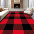 thumbnail image 1 of ODIKA 6'x9' Machine Washable Non-Slip Area Rug, Inspired Buffalo Anti Slip Festive Accent Textile High Traffic Rug, Red, 615166, 1 of 7