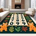 thumbnail image 1 of ODIKA 6'x9' Machine Washable Non-Slip Area Rug, Interactive Hopscotch with Numbers Letters and Friendly Forest Animals High Traffic Rug, Green, 685999, 1 of 7