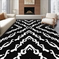 thumbnail image 1 of ODIKA 6'x9' Machine Washable Non-Slip Area Rug, Interlocking Motifs with Silver Gradient Accents High Traffic Rug, Black, 660340, 1 of 7