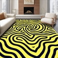 thumbnail image 1 of ODIKA 6'x9' Machine Washable Non-Slip Area Rug, Interlocking Spiral Wave Artistic High Traffic Rug, Yellow, 532835, 1 of 7