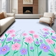 thumbnail image 1 of ODIKA 6'x9' Machine Washable Non-Slip Area Rug, Intricate Blossom Meadow High Traffic Rug with Pad, Pink, 346772, 1 of 8