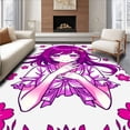 thumbnail image 1 of ODIKA 6'x9' Machine Washable Non-Slip Area Rug, Japanese Anime Girl Anti Slip Plush Floor High Traffic Rug with Pad, Pink, 535923, 1 of 8