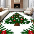 thumbnail image 1 of ODIKA 6'x9' Machine Washable Non-Slip Area Rug, Jolly Christmas Tree Framed by Evergreen Sprigs High Traffic Rug, Green, 614846, 1 of 7