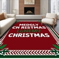 thumbnail image 1 of ODIKA 6'x9' Machine Washable Non-Slip Area Rug, Jolly Season Welcoming With Cane Border High Traffic Rug, Red, 734756, 1 of 7