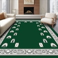 thumbnail image 1 of ODIKA 6'x9' Machine Washable Non-Slip Area Rug, Jolly Winter Saint Nicholas Welcome Artwork High Traffic Rug with Pad, Green, 631004, 1 of 8