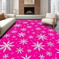 thumbnail image 1 of ODIKA 6x9 Machine Washable Non-Slip Area Rug, Joyful Crystal Snow Evergreen Backdrop High Traffic Rug with Pad, Pink, 739962, 1 of 8