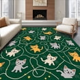 thumbnail image 1 of ODIKA 6'x9' Machine Washable Non-Slip Area Rug, Joyful Paws Starlit Floor Covering Enchanted Accessory High Traffic Rug, Green, 656158, 1 of 7