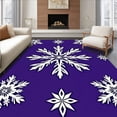 thumbnail image 1 of ODIKA 6'x9' Machine Washable Non-Slip Area Rug, Joyful Snow Scene Celebration Textile Arrangement High Traffic Rug, Purple, 624503, 1 of 5