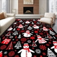 thumbnail image 1 of ODIKA 6'x9' Machine Washable Non-Slip Area Rug, Joyful Winter Celebration Bath Decorative Accessories High Traffic Rug with Pad, Black, 610168, 1 of 8