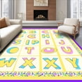 thumbnail image 1 of ODIKA 6x9 Machine Washable Non-Slip Area Rug, Kindergarten ABC Language Arts Decorative Study High Traffic Rug with Pad, Yellow, 694370, 1 of 8