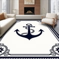 thumbnail image 1 of ODIKA 6x9 Machine Washable Non-Slip Area Rug, Latch Hook Kit Nautical Anchor Crochet Needlework Canvas High Traffic Rug with Pad, Blue, 645546, 1 of 8