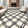 thumbnail image 1 of ODIKA 6x9 Machine Washable Non-Slip Area Rug, Lattice Interlocking with Crosshatch Grid Design High Traffic Rug, Black, 543885, 1 of 7
