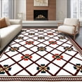 thumbnail image 1 of ODIKA 6'x9' Machine Washable Non-Slip Area Rug, Lattice Kilim Southwestern Aztec Inspired Decorative Floor High Traffic Rug, Brown, 569086, 1 of 7