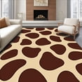 thumbnail image 1 of ODIKA 6'x9' Machine Washable Non-Slip Area Rug, Leopard Influenced Spotted with Dynamic Overlapping Shapes High Traffic Rug with Pad, Beige, 614127, 1 of 8