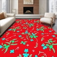 thumbnail image 1 of ODIKA 6'x9' Machine Washable Non-Slip Area Rug, Lucky Field Design with Shamrock Symbol Arrangements High Traffic Rug, Red, 528119, 1 of 7