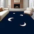 thumbnail image 1 of ODIKA 6'x9' Machine Washable Non-Slip Area Rug, Lunar Journey Moon Astronomy DIY Artwork High Traffic Rug with Pad, Blue, 634300, 1 of 8