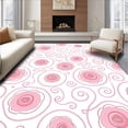 thumbnail image 1 of ODIKA 6'x9' Machine Washable Non-Slip Area Rug, Luxurious Floral Swirl Elegant Decorative Accent High Traffic Rug, Pink, 527820, 1 of 7