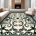 thumbnail image 1 of ODIKA 6'x9' Machine Washable Non-Slip Area Rug, Luxurious Trellis Lattice Swirl Textured Embossed Pile High Traffic Rug, Green, 560660, 1 of 7