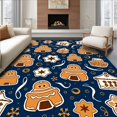 thumbnail image 1 of ODIKA 6'x9' Machine Washable Non-Slip Area Rug, Magical Baked Delight Joyful Winter Celebration Floor Enhancement High Traffic Rug, Blue, 620946, 1 of 7