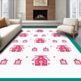 thumbnail image 1 of ODIKA 6'x9' Machine Washable Non-Slip Area Rug, Magical Snowy Village Bathroom Package With Nostalgic Artistry High Traffic Rug, Red, 626949, 1 of 5