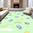 thumbnail image 1 of ODIKA 6'x9' Machine Washable Non-Slip Area Rug, Magical Transport Convoy Juvenile Accent High Traffic Rug with Pad, Green, 600201, 1 of 8