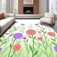 thumbnail image 1 of ODIKA 6'x9' Machine Washable Non-Slip Area Rug, Meadow Blossom Yarn Tapestry Handicraft Artistry High Traffic Rug with Pad, Green, 642712, 1 of 8