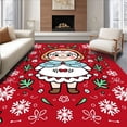 thumbnail image 1 of ODIKA 6'x9' Machine Washable Non-Slip Area Rug, Merry Frosty Friend Hallway High Traffic Rug with Pad, Red, 608667, 1 of 8