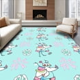 thumbnail image 1 of ODIKA 6'x9' Machine Washable Non-Slip Area Rug, Merry Wading Seasonal Greeting Entryway Decorative Floor High Traffic Rug with Pad, Blue, 653082, 1 of 8