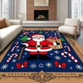 thumbnail image 1 of ODIKA 6'x9' Machine Washable Non-Slip Area Rug, Merry Winter Wonderland Featuring Joyful Gift Bringer High Traffic Rug with Pad, Red, 501742, 1 of 8