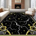 thumbnail image 1 of ODIKA 6'x9' Machine Washable Non-Slip Area Rug, Midnight Celebration Ergonomic Support Duo High Traffic Rug, Black, 630442, 1 of 7