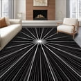thumbnail image 1 of ODIKA 6'x9' Machine Washable Non-Slip Area Rug, Midnight Starburst Radial Contemporary Floor Covering High Traffic Rug with Pad, Black, 556502, 1 of 8