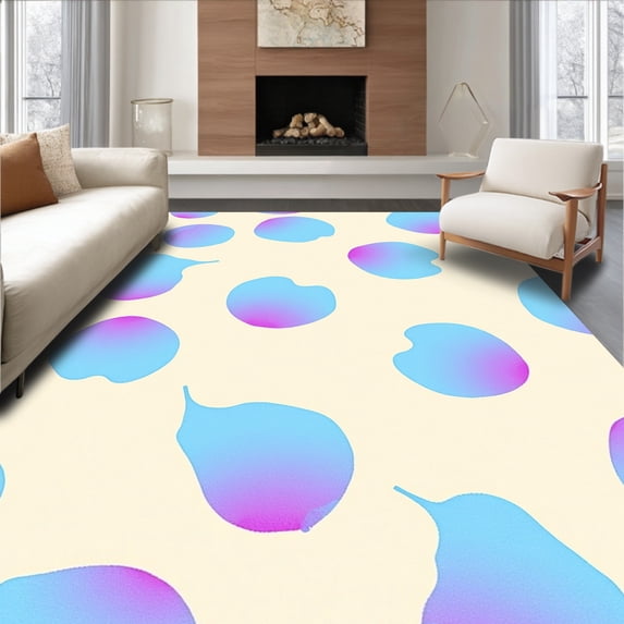 ODIKA 6'x9' Machine Washable Non-Slip Area Rug, Minimalist Boho Chic Ethereal Dreamy Mystical Artisan High Traffic Rug with Pad, Ivory, 494783