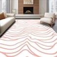 thumbnail image 1 of ODIKA 6'x9' Machine Washable Non-Slip Area Rug, Minimalist Interlocking Waves with Subtle Accents High Traffic Rug, Pink, 539892, 1 of 7