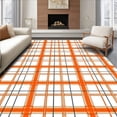 thumbnail image 1 of ODIKA 6'x9' Machine Washable Non-Slip Area Rug, Minimalist Tartan Interlocking Grids with Gradient Accents High Traffic Rug, Orange, 710946, 1 of 7
