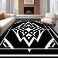 thumbnail image 1 of ODIKA 6'x9' Machine Washable Non-Slip Area Rug, Modern Art Fanburst Interlocking Array High Traffic Rug, Black, 457379, 1 of 7