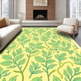 thumbnail image 1 of ODIKA 6'x9' Machine Washable Non-Slip Area Rug, Modern Botanical Leaf Motif Backing Floor Covering High Traffic Rug with Pad, Yellow, 492319, 1 of 8