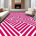 thumbnail image 1 of ODIKA 6'x9' Machine Washable Non-Slip Area Rug, Modern Patterned Floor with Bold Angular Lines and Symmetry High Traffic Rug, Pink, 543971, 1 of 7