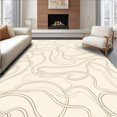 thumbnail image 1 of ODIKA 6'x9' Machine Washable Non-Slip Area Rug, Modern Featuring Subtle Interlocking Wave High Traffic Rug with Pad, Beige, 572885, 1 of 8